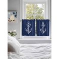 thumbnail image 4 of Half Window Curtains 24 Inches Long, Nautical Anchor Window Treatment Curtain Drapes, Navy Blue Coastal Marine Minimalist Rope Short Curtains Tiers for Kitchen Over Sink, 27.5"x24", 2 Panels, 4 of 7