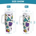 thumbnail image 6 of Yayeee 40oz Stainless Steel Tumbler with Straw and Handle Double-Wall Insulated Travel Water Bottle, Purple Retro Pattern, 6 of 8