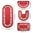 thumbnail image 3 of PoyoKee 4pcs Bathroom Rugs, 47" x 19.6" Rose Floral Absorbent Bath Mat, Non Slide Washable Rugs for Bedroom Shower Toilet Tub, Room Decor, Red, 3 of 7