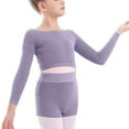 thumbnail image 7 of OGLCCG Kids Girls Ballet Wrap Top Long Sleeve Dance Sweater Soft Ballet Warm Up Pullover Crop Top for Leotard 5-16 Years, 7 of 7