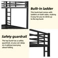 thumbnail image 5 of Miniyam Queen over Queen Metal Bunk Bed, Heavy-Duty Steel Frame for Adults with Safety Guardrails, Black, 5 of 7