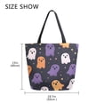 thumbnail image 5 of FORMRS Womens Canvas Tote Bag with Zipper Inner Pocket Shoulder Handbag, Orange Halloween Ghosts, 5 of 7