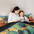 thumbnail image 6 of Homewish Desert Plant Cactus Queen Comforter Set,Tropical Botanical Bedding Sets,Orange Green Bedding Comforter Set For Girls Kids,Breathable Home Decor Reversible,3pcs, 6 of 9