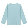thumbnail image 5 of dazeni Girls Oversized Tshirts Kids Long Sleeve Crewneck Shirts Solid Clolr Casual Basic Tops Tees Light Blue2, 5 of 8