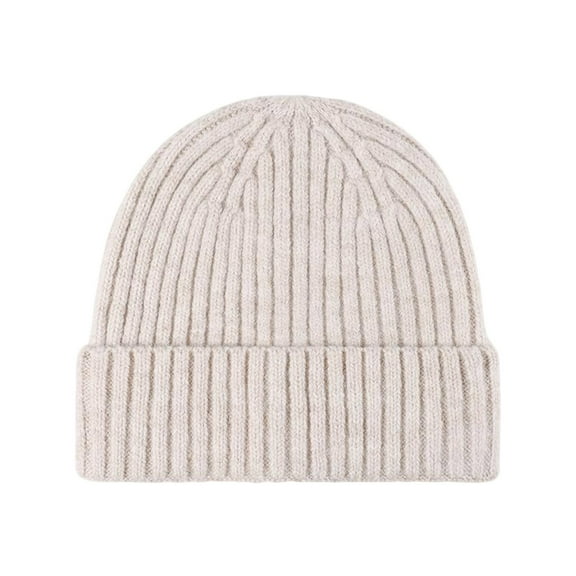 ZQUUVOU Men's Outdoor Thermal Skull Cap Thick Knit Beanie Ear Protection No Brim Cold Weather Ski Cap Headwear Beige B
