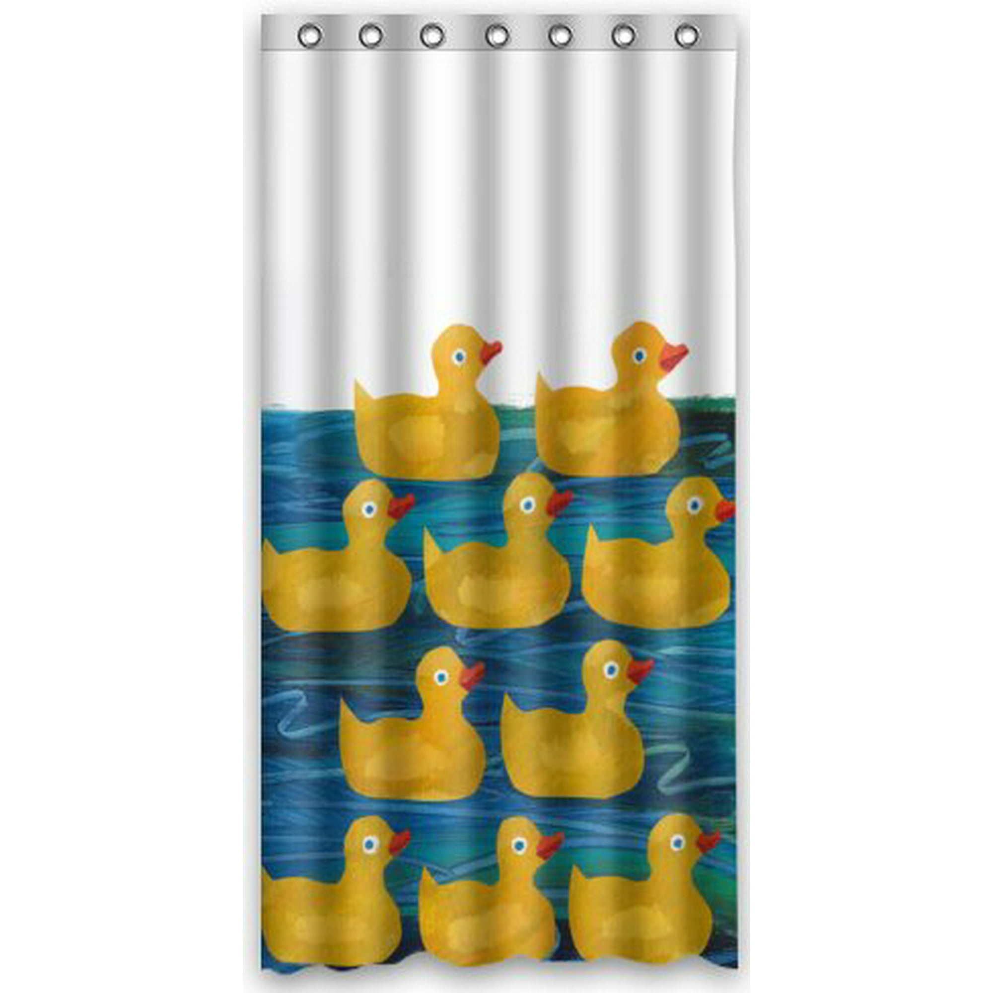 Xddja Yellow Rubber Duck Shower Curtain, Rubber Duck Fabric Shower Curtain