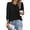 Black, variant on Women's 3/4 Sleeve Tops Dressy Casual Pleated Business Work Blouses Office Shirts