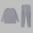 thumbnail image 4 of YUGYXL Womens 2 Piece Sweatsuits Daily Sport Sets Solid Color Elastic Waist Long Pants Active Gym Outfits Gray XXL, 4 of 6