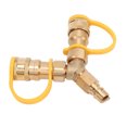 thumbnail image 1 of Gas Hose Splitter, 3/8 Inch Nature Gas Y Splitter Brass  for Outdoor Applications, 1 of 7