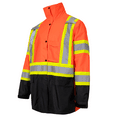 thumbnail image 4 of JORESTECH Hi-Vis Safety Rain Set, Two-Tone Parka Jacket and Pants (Orange/Black, S), 4 of 9
