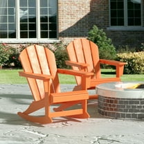 GARDEN Plastic Adirondack Rocking Chair for Outdoor Patio Porch Seating, Orange