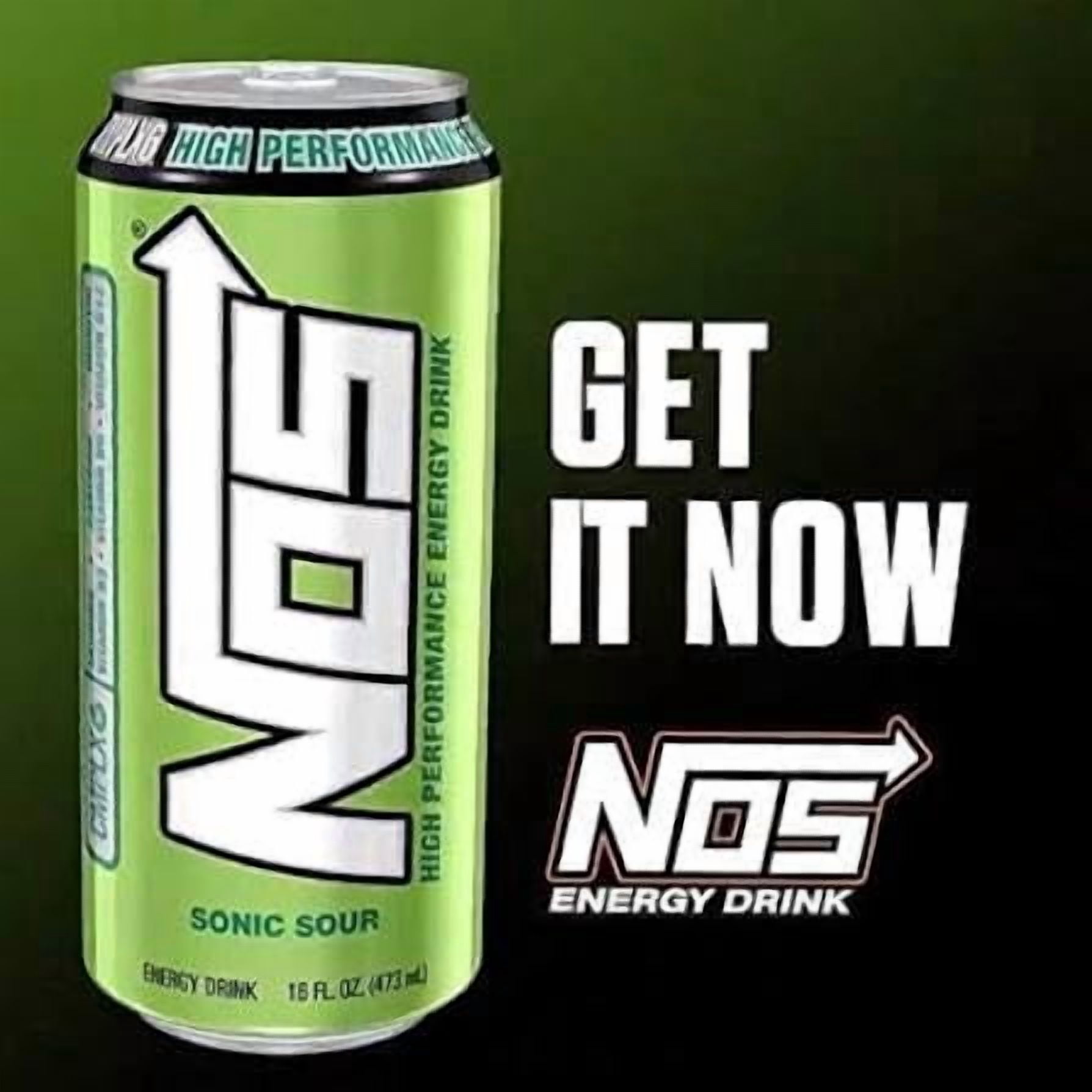 NOS High Performance Energy Drink, Sonic Sour Apple, 16 fl oz