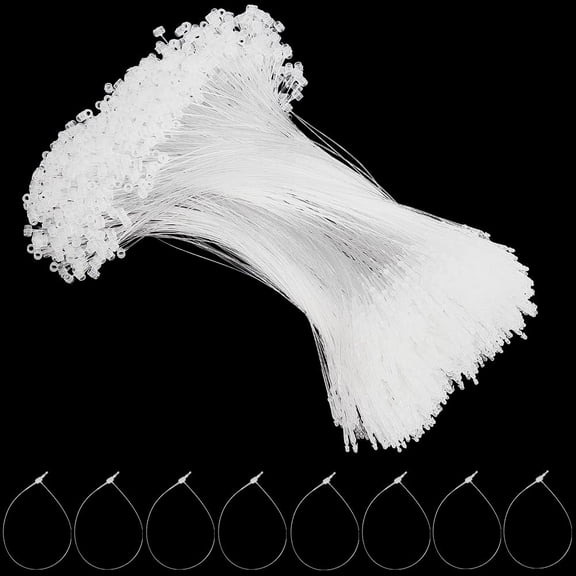 2000Pcs 7 Inch Snap Lock Pin Security Plastic Tags Fastener Hang Tag Price Clear Ring Loops Transparent Adjustable Safety Tags Ties for Retail Store Clothing Price Tag DIY Accessory Supply