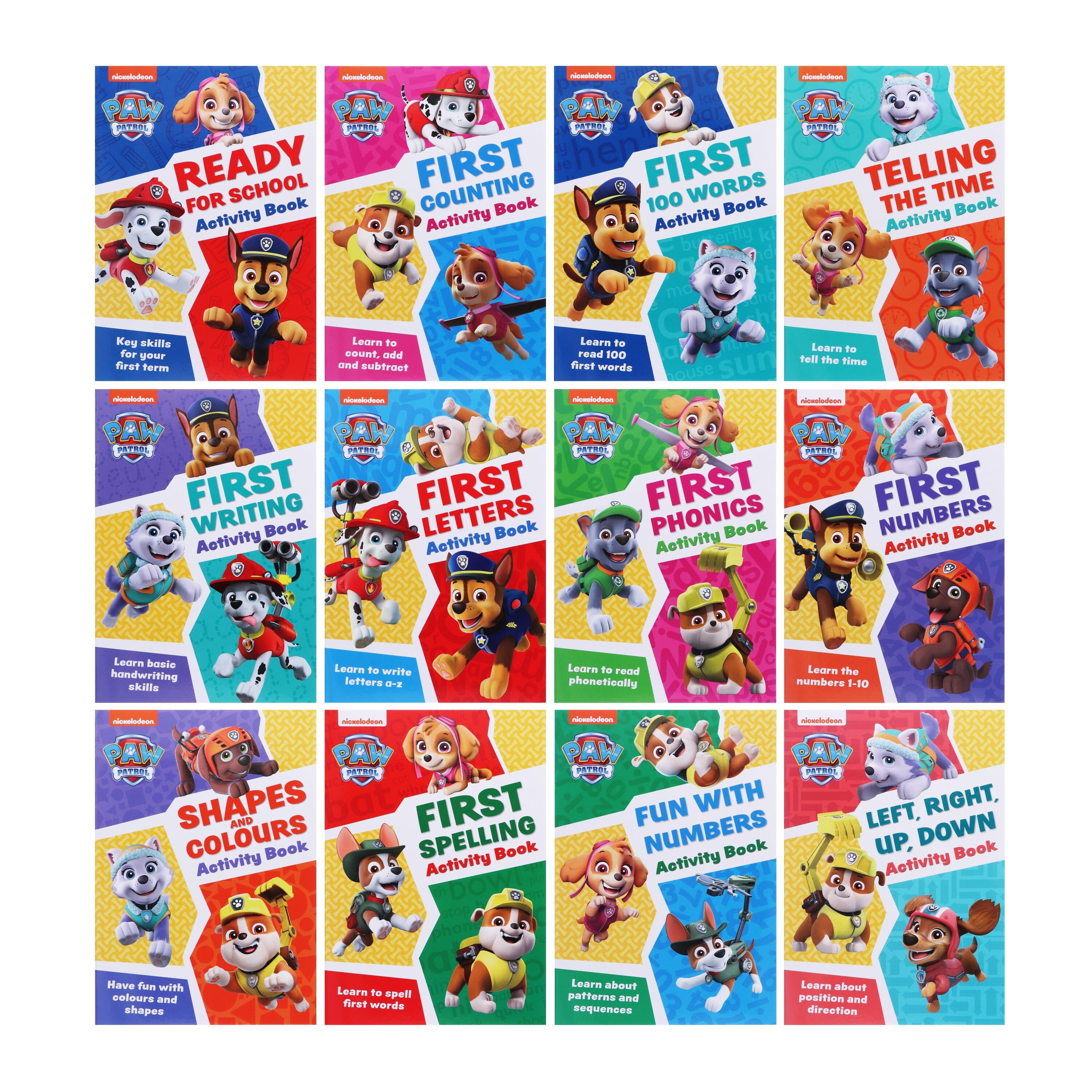 Paw Patrol Get set for school Activity Books By Collins 12 Books - Ages 3-4 - Paperback