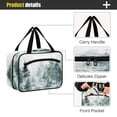 thumbnail image 4 of Travel Hanging Toiletry Bag with 4 Zipped Compartments Waterproof Makeup Accessories Spacious Cosmetic Bag Green Snowy Forest Scene Large, 4 of 9
