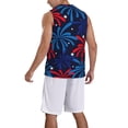 thumbnail image 2 of Honeii Red White Blue Fireworks print basktball shirt for men and women, Unisex basketball jersey for Theme party-X-Large, 2 of 6