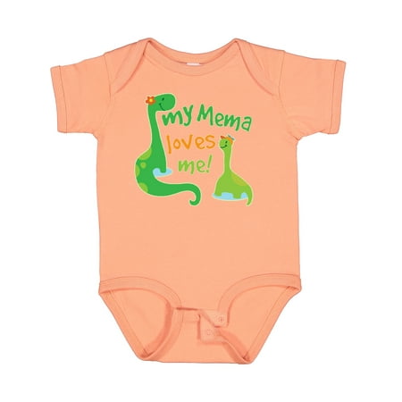 

Inktastic My Mema Loves Me Grandson Dinosaur Gift Baby Boy Bodysuit
