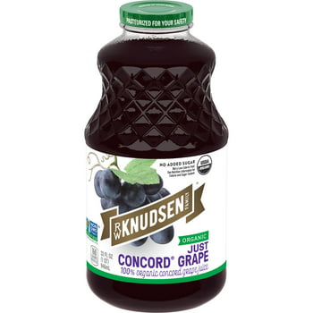 R.W. Knudsen Family  Just Concord Grape Juice, 100% Juice, 32 oz, Glass Bottle