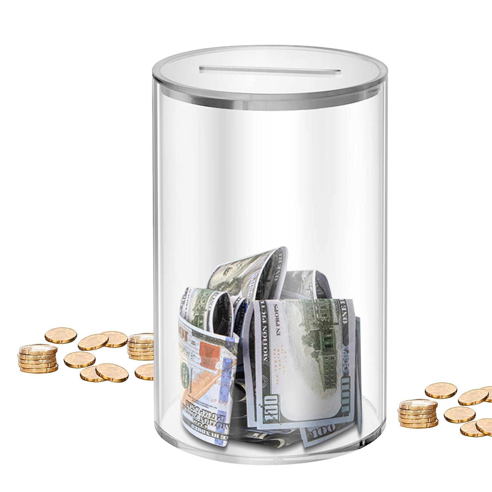 Acrylic Money Saving Jar, Openable Savings Bank For Adults Kids, Money 