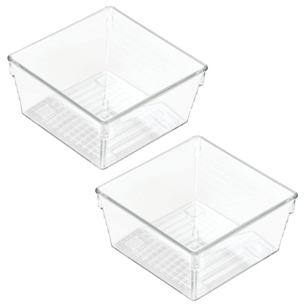 Mainstays Clear Bin Organizer, 2 Pack, 4" x 4" x 2"
