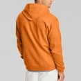 thumbnail image 4 of Domuza Zip Hoodies for Men Long Sleeve Stylish Casual Drawstring Hooded Sweatshirt Fall Winter Lightweight Soft Cotton Solid Pullover with Kangaroo Pockets Saffron L, 4 of 7