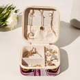thumbnail image 6 of Pink Monkey Travel Portable Square Jewelry Box Earring Organizer Necklace Holder Bracelet Holder Display Case Decorative Box Jewelry, 6 of 6