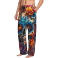 thumbnail image 5 of Cauagu Colorful Floral Skull A Mens Pajama Pants Sleep & Lounge Pants,PJ Bottoms with Pockets-XX-Large, 5 of 7