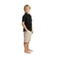 thumbnail image 4 of Zfeel Kids Short Sleeve Polo Shirt, Button Closure Comfort Fabric Dailywear Tee, Black, XS, 4 of 5