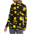 thumbnail image 4 of Shirts for Women Long Sleeve V-Neck Printed Buttons T-shirt Casual Blouse Yellow XXXL, 4 of 6