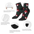 thumbnail image 5 of Rateoe Amanita Mushroom Pattern Quarter Crew Socks,Toe Seamed Ankle Socks,Cotton Cushioned Breathable Athletic Crew Sports Socks, 5 of 7