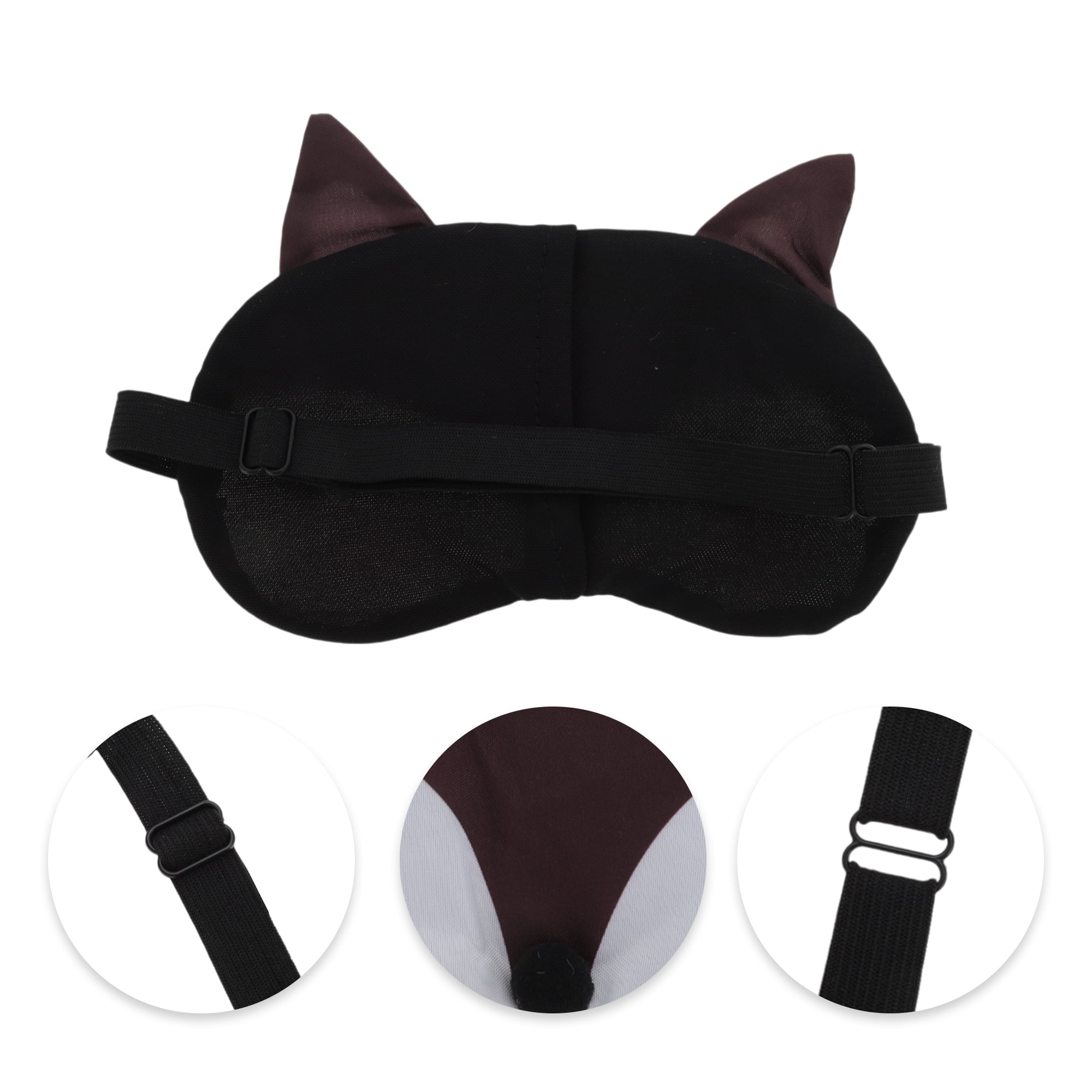 Unique Bargains Comfortable Adjustable Portable Cartoon Fox Sleep Mask Coffee