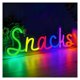 thumbnail image 1 of Letrero De Neón Snacks Con Luz LED Para Tienda De Dulces, Cine O Cualquier Espacio De Decoración Regulable, Alimentado Por USB Colorido 38cmx15cm, 1 of 6