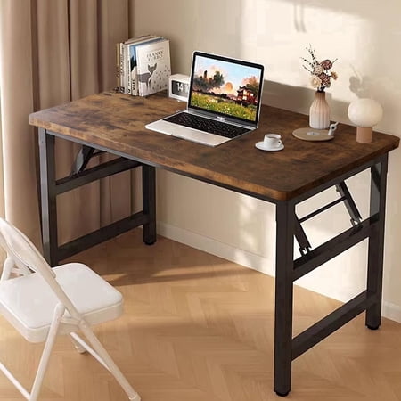 HDOFM Folding Table,Square Folding Desks For Small Space Small Foldable Desk No Assembly.