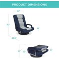 thumbnail image 3 of Songqin Swivel Gaming Chair 360 Degree Multipurpose Floor Chair Rocker for TV, Reading, Playing Video Games w/Lumbar Support, Armrest Handles, Adjustable Foldable Backrest - Blue/Gray, 3 of 15