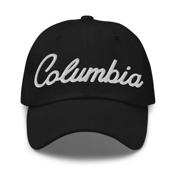 Columbia Baseball Cap Columbia Dad Hat Bold Script South Carolina SC Hat Embroidered Souvenir Gift Black