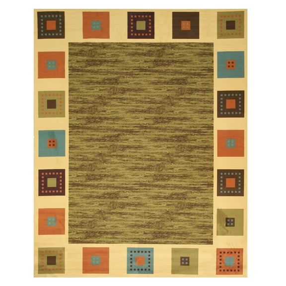 Green Transitional Solid Gabbeh Rug