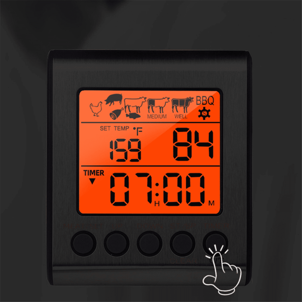 Dual Probes Digital Outdoor Meat Thermometer Cooking BBQ Oven Thermometer with Big LCD Screen for Kitchen,1set * 6031 dual probe food grill thermometers(with 1 x AAA battery)