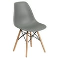 thumbnail image 3 of Emma + Oliver Moss Gray Plastic Chair with Wooden Legs, 3 of 13