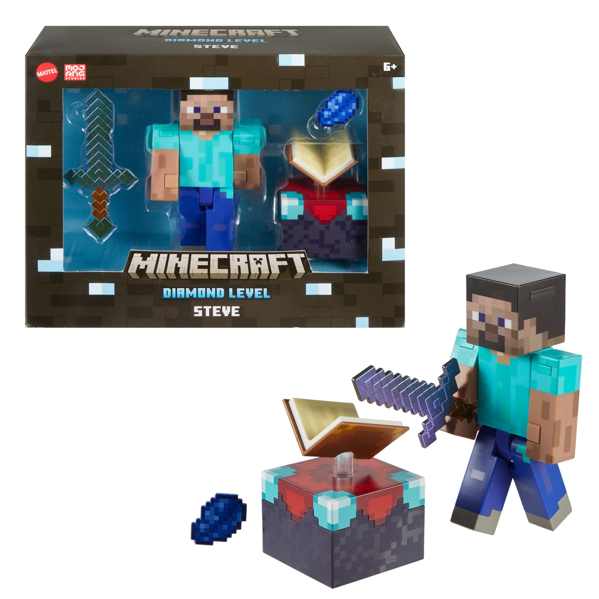 Minecraft Game Toy Pack: Diamond Armor Steve Action