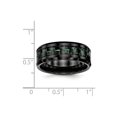 thumbnail image 5 of Ceramic Black with Green Carbon Fiber Inlay Beveled Edge Ring (8mm) - Size 10, 5 of 5