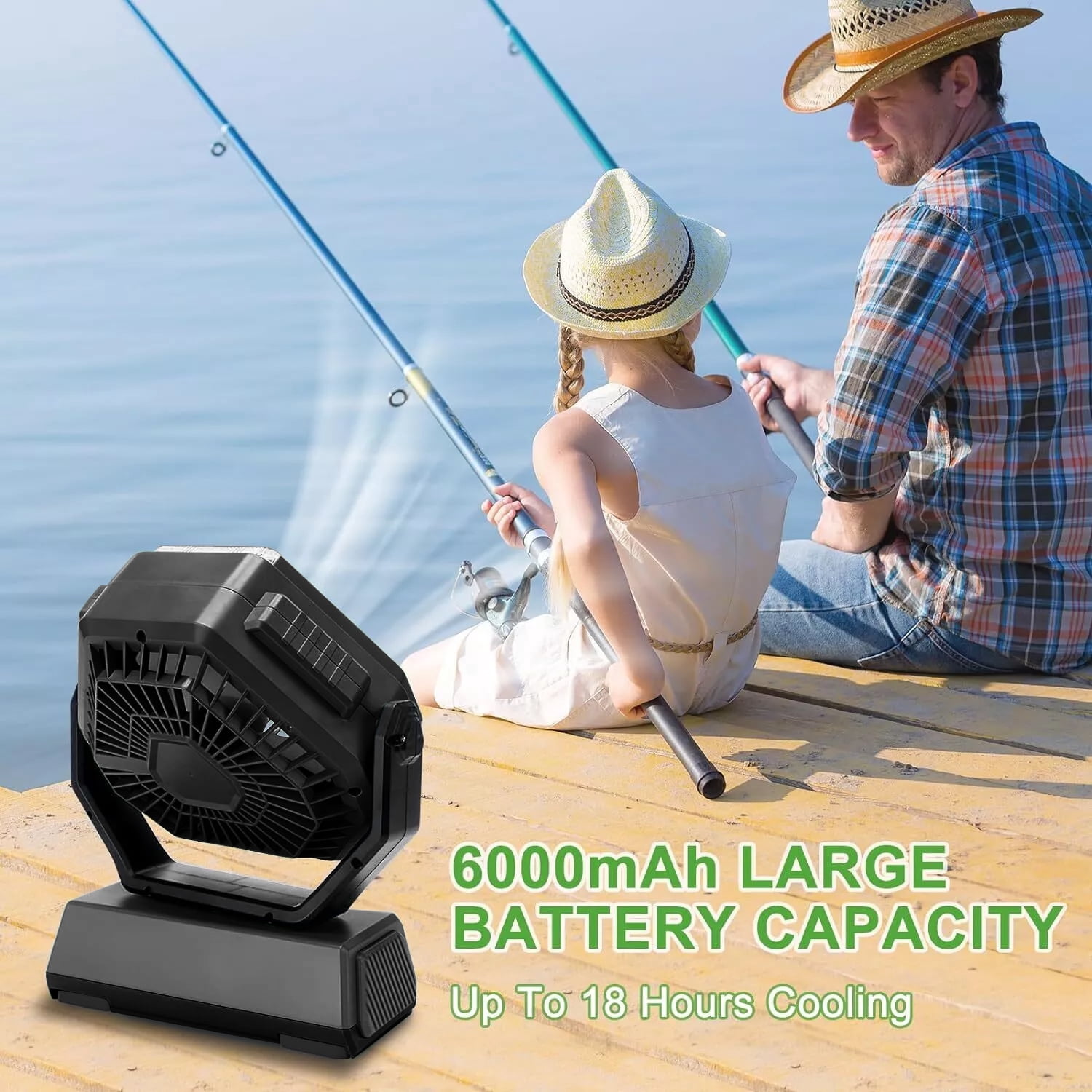 Fiuion WM4-HWFS01 3-Speed Rechargeable Battery Powered Outdoor Camping Tent Fan