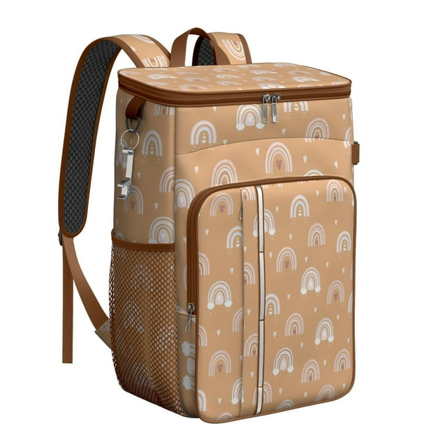 Colorful Insulated Backpack Cooler - 20L Soft Cooler Bag, Abstract Geometric Design for Picnic & Travel