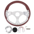 thumbnail image 2 of 13in Steering Wheel, Sport Style Racing Steering Wheel with PU Leather, Aluminum Frame, Universal Fit, Suitable for Car Modification, 2 of 7