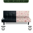 thumbnail image 5 of SCRAWLGOD Pink Floral Leaf Print Futon Cover Armless Sofa Covers Sofa Bed Covers Stretch Futon Couch Cover Sofa Slipcover Furniture Protector Thick Soft Stay in Place, 5 of 7