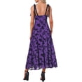 thumbnail image 3 of INSPIRE CHIC Women's Sleeveless Dress Floral Mesh Spaghetti Strap Gothic Vintage Cocktail A-Line Dress 2XL Dark Purple, 3 of 5