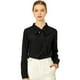 thumbnail image 1 of Allegra K Camisa Casual Con Botones Manga Larga Corbata De Lazo Para Mujer Negro M, 1 of 6