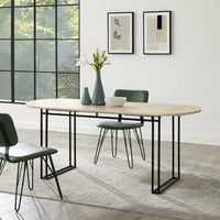Manor Park Modern Drop Leaf Mixed Material Dining Table