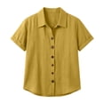 thumbnail image 5 of Yievot Button Down Shirts for Women Collared Roll-Up Short Sleeve Lightweight Breathable Tops, 5 of 5