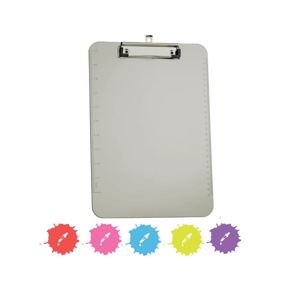 Plastic Clipboard Standard Size, Translucent Low Profile Clip Board, Hangable Clipboard, 12.7” x 9”, Holds 100 Sheets