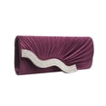 thumbnail image 4 of PENGXIANG Fashion Women Solid Ruched Party Bag Chain Phone Evening Bag, 4 of 5